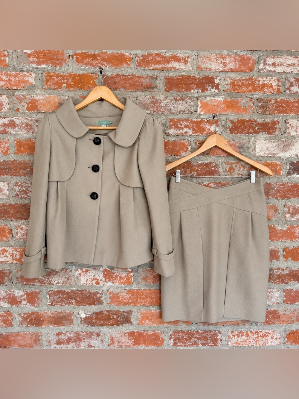 Hoss Intropia‎ Wool Blend 2 Piece Skirt Suit Set EU 36 US 4